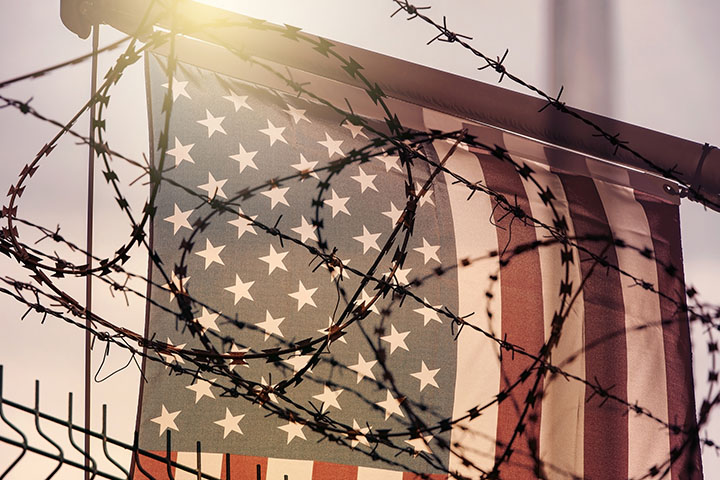 America behind barbed wire